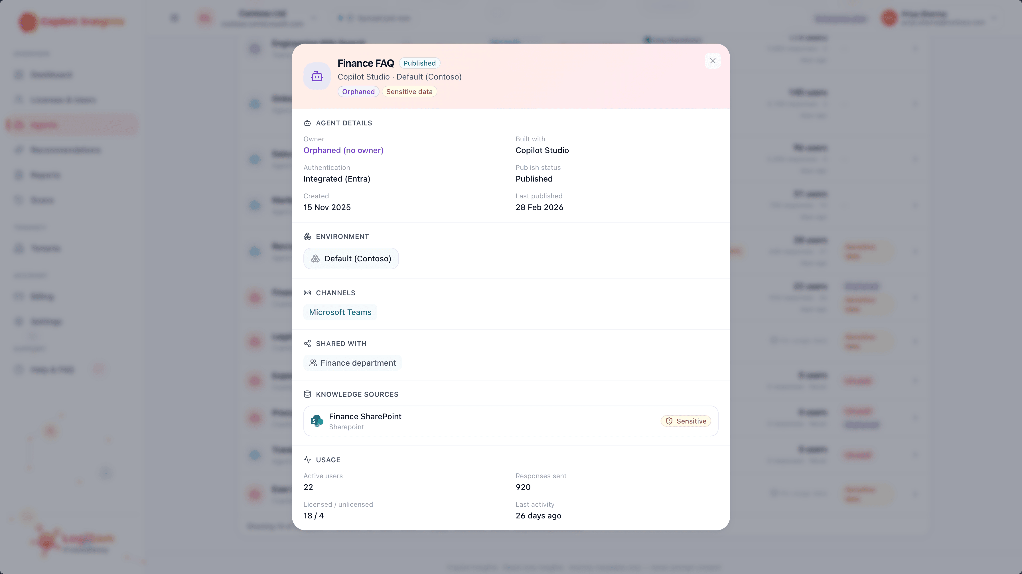 Copilot Insights — Agent detail