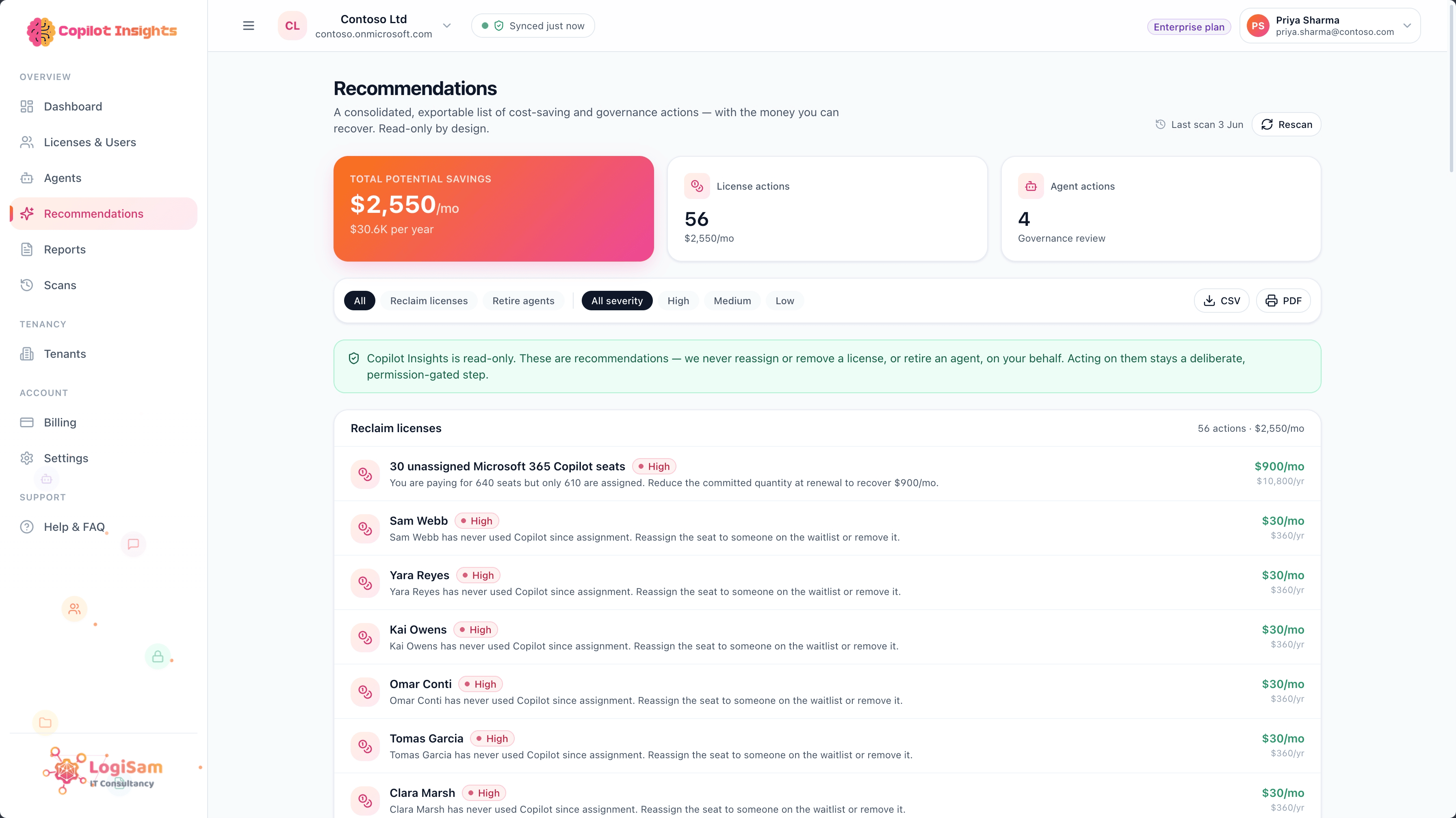 Copilot Insights — Recommendations