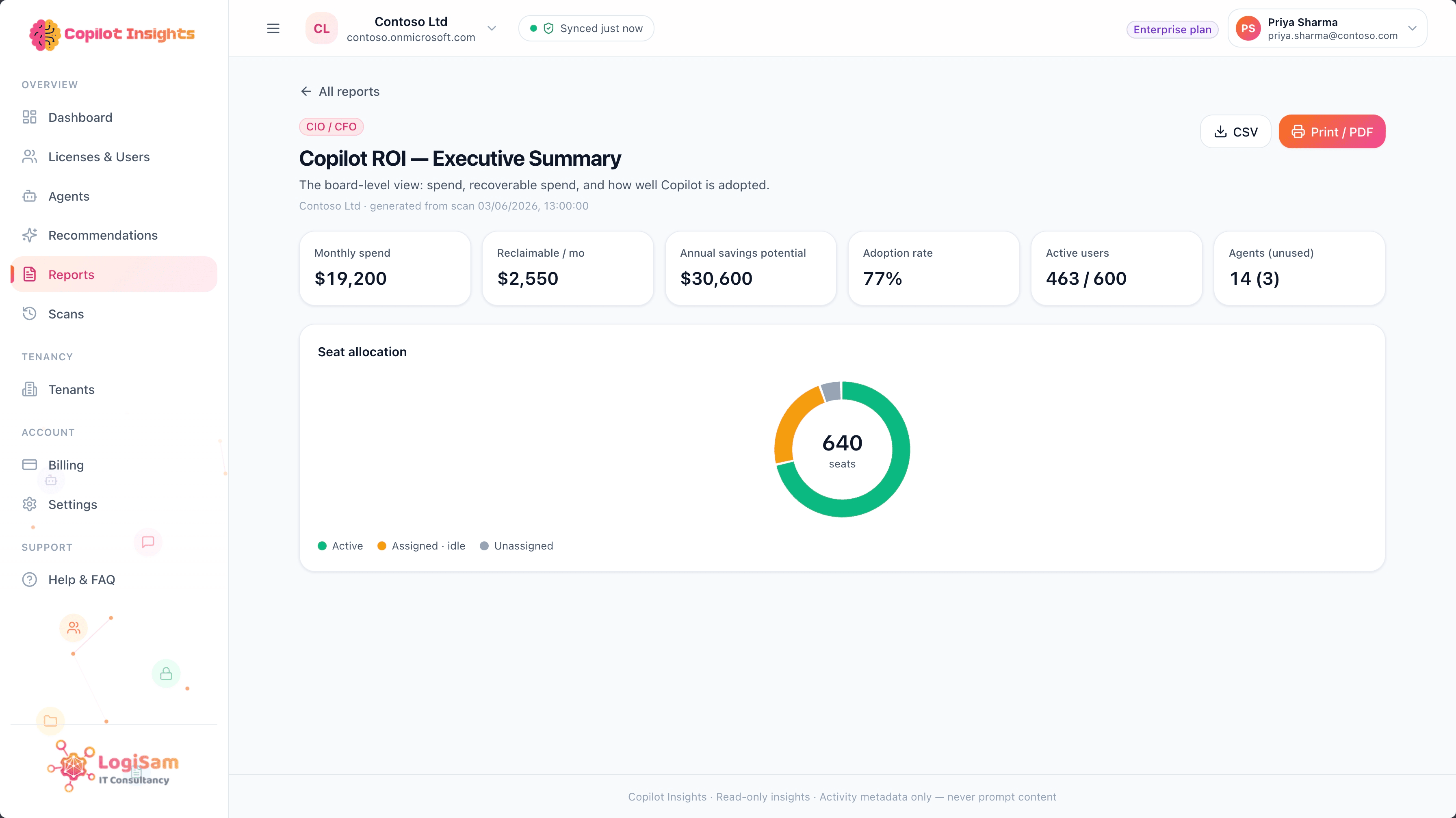 Copilot Insights — ROI executive summary report
